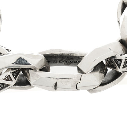 David Yurman Sterling Silver Black Diamond Faceted Link Bracelet 3 of 3