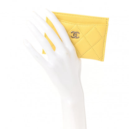 Chanel Caviar Quilted Card Holder Yellow 4 of 9