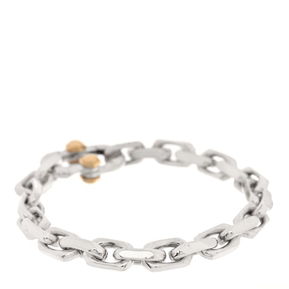Tiffany Sterling Silver 18K Yellow Gold Wide Makers Chain Link Bracelet 2 of 4