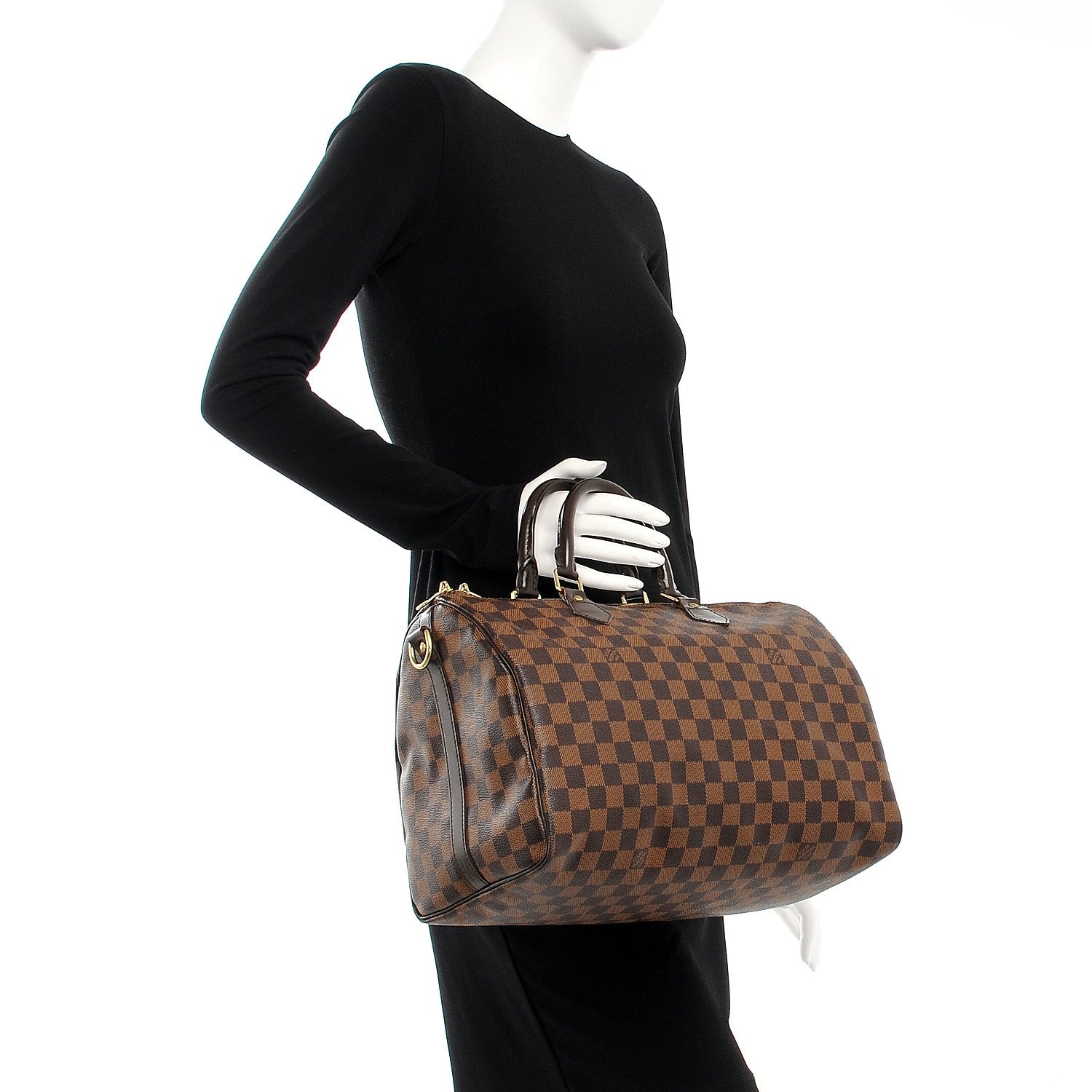 Louis Vuitton Damier Ebene Speedy Bandouliere 35 2 of 13