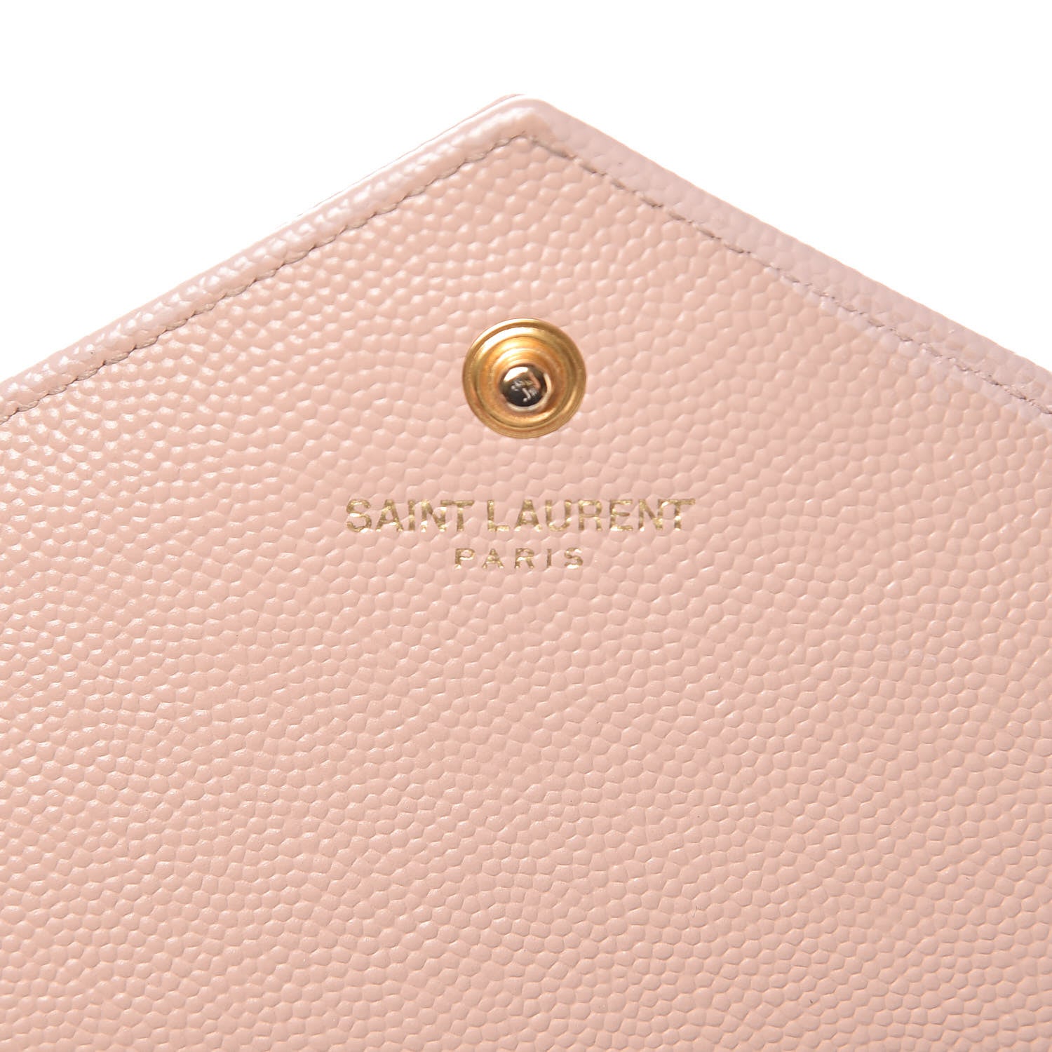 Saint Laurent Grain De Poudre Matelasse Chevron Monogram Chain Wallet Rose Antic 6 of 10