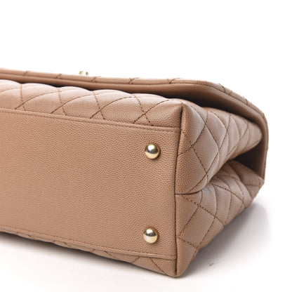 Chanel Caviar Lizard Quilted Small Coco Handle Flap Beige 7 of 13
