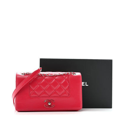 Chanel Iridescent Sheepskin Quilted Small Vintage Mademoiselle Flap Dark Pink 12 of 12