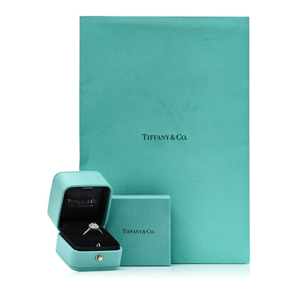 Tiffany Platinum Diamond .38ct Soleste Cushion Cut Double Halo Engagement Ring 54 7 7 of 7