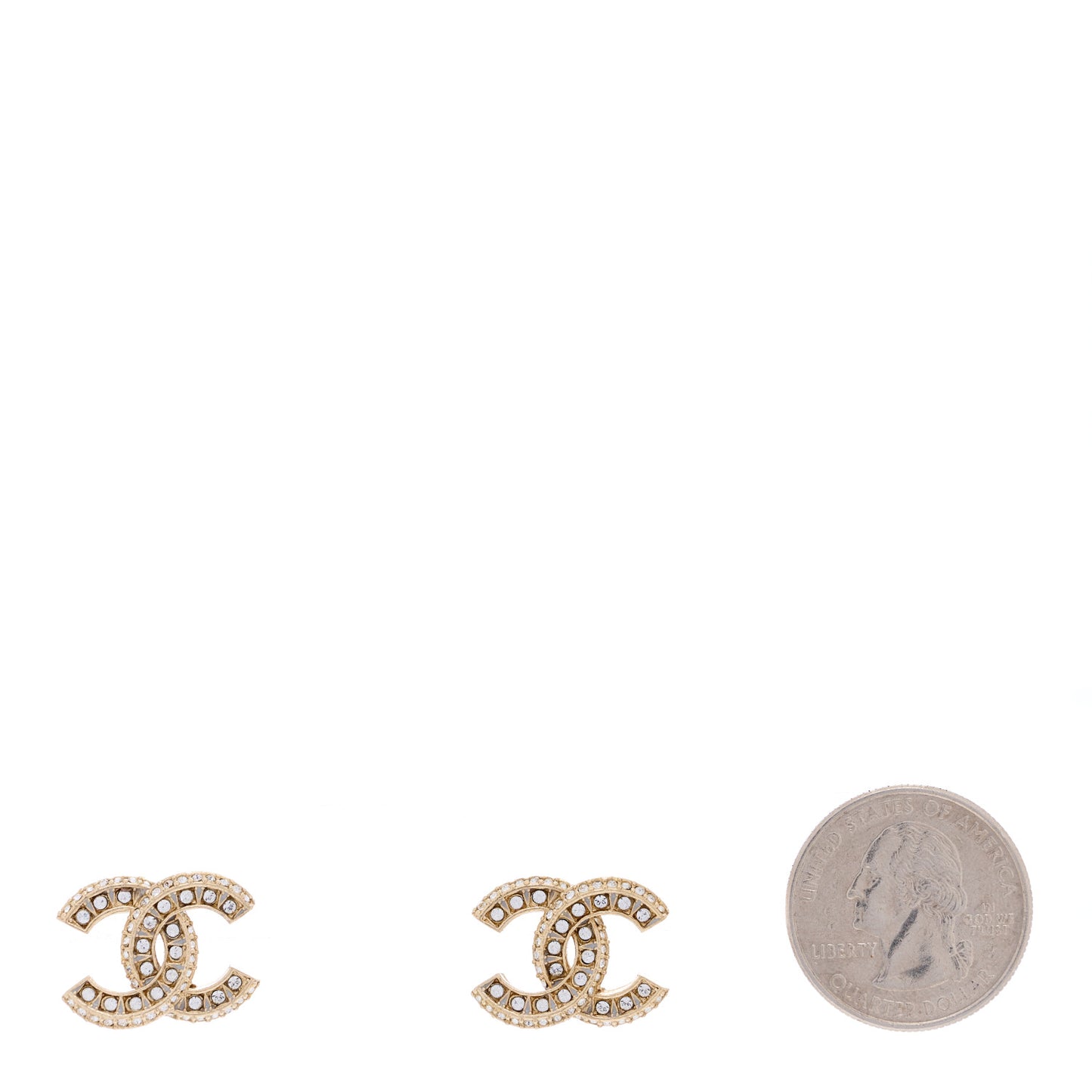 Crystal Timeless CC Earrings Light Gold