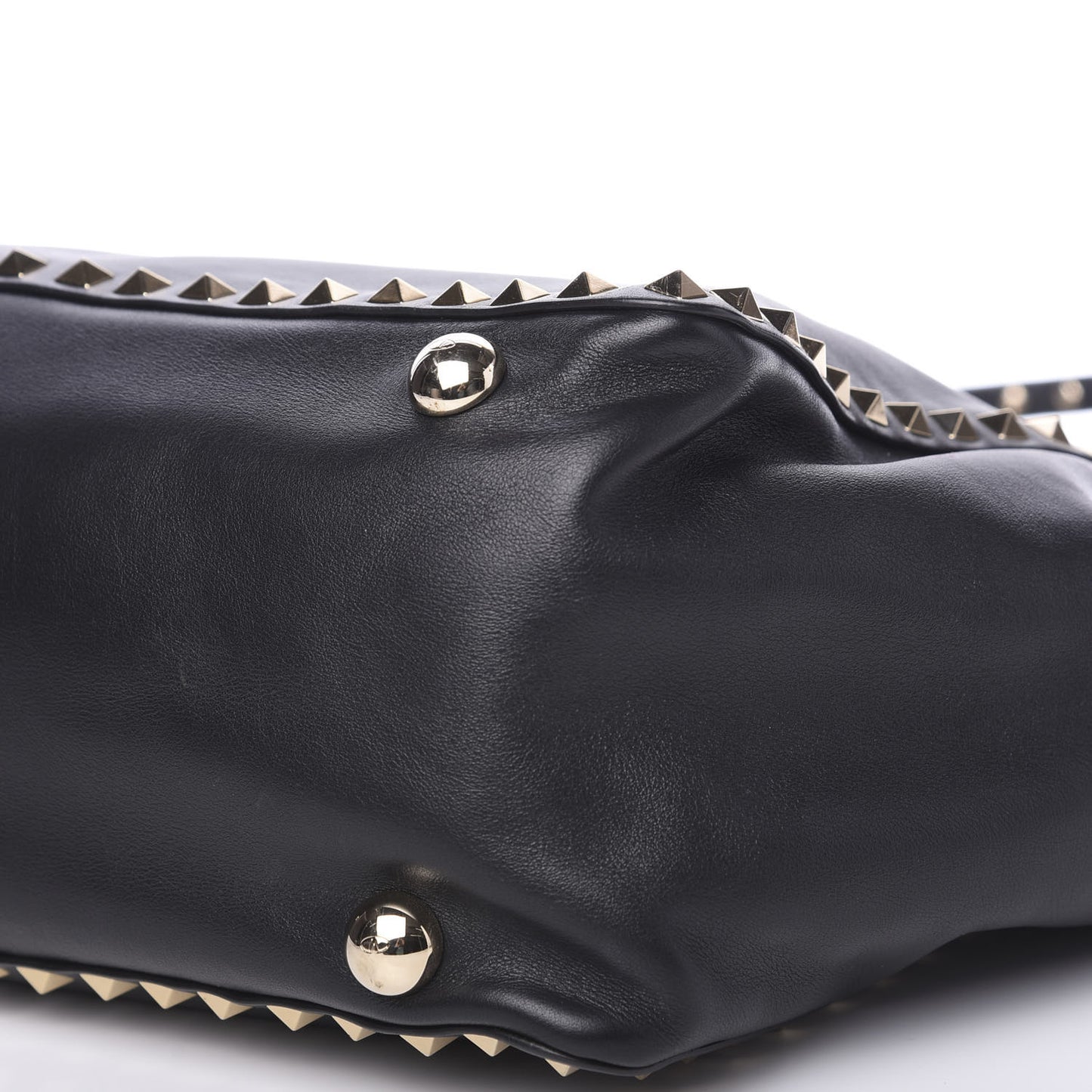 Vitello Medium Rockstud Tote Black