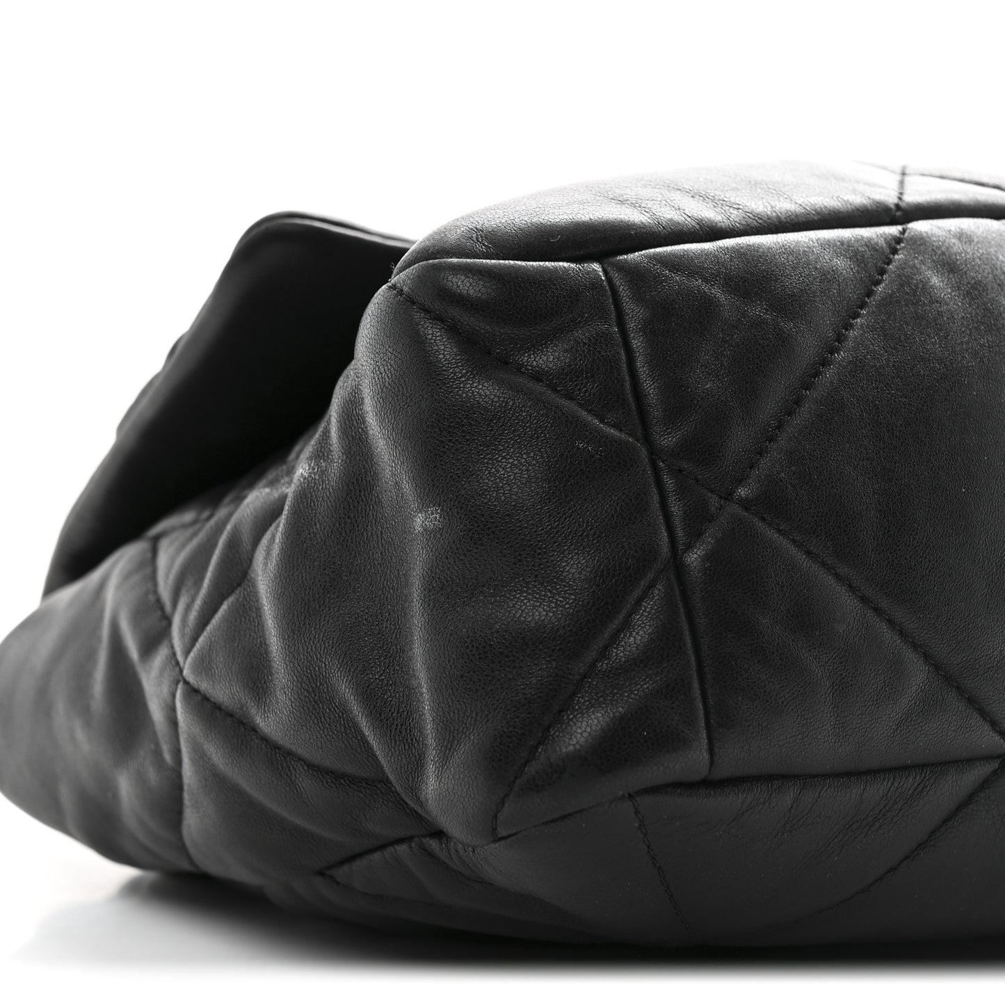 Shiny Goatskin Quilted Large Chanel 19 Flap Black