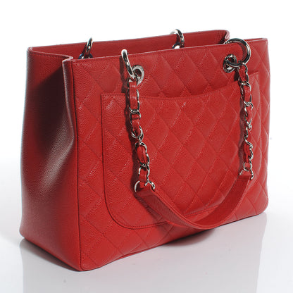 Chanel Caviar Grand Shopping Tote GST Red 3 of 8