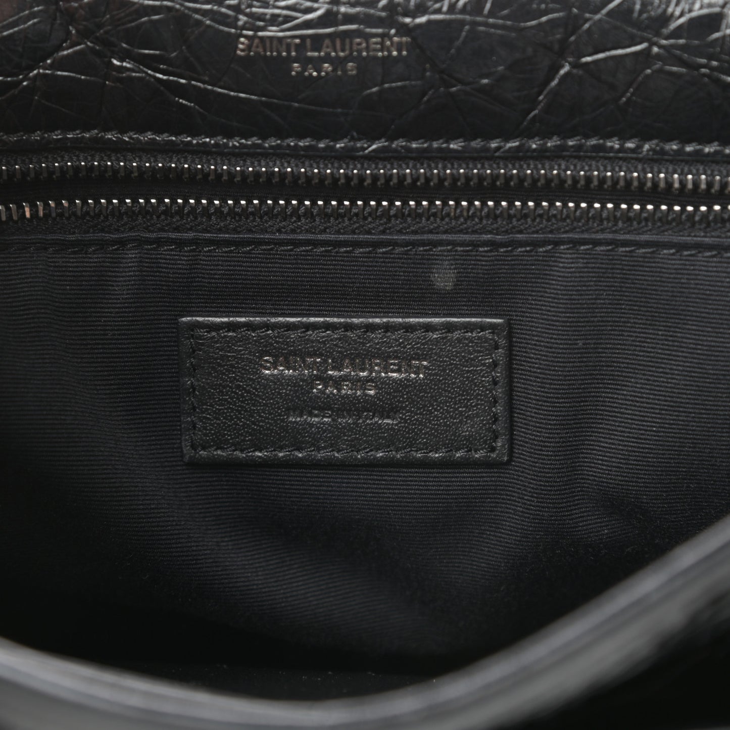 Crinkled Calfskin Matelasse Monogram Medium Niki Chain Satchel Black