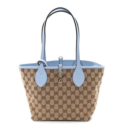Gucci Grained Calfskin Monogram Small Totissima Reversible Tote Light Blue 1 of 17