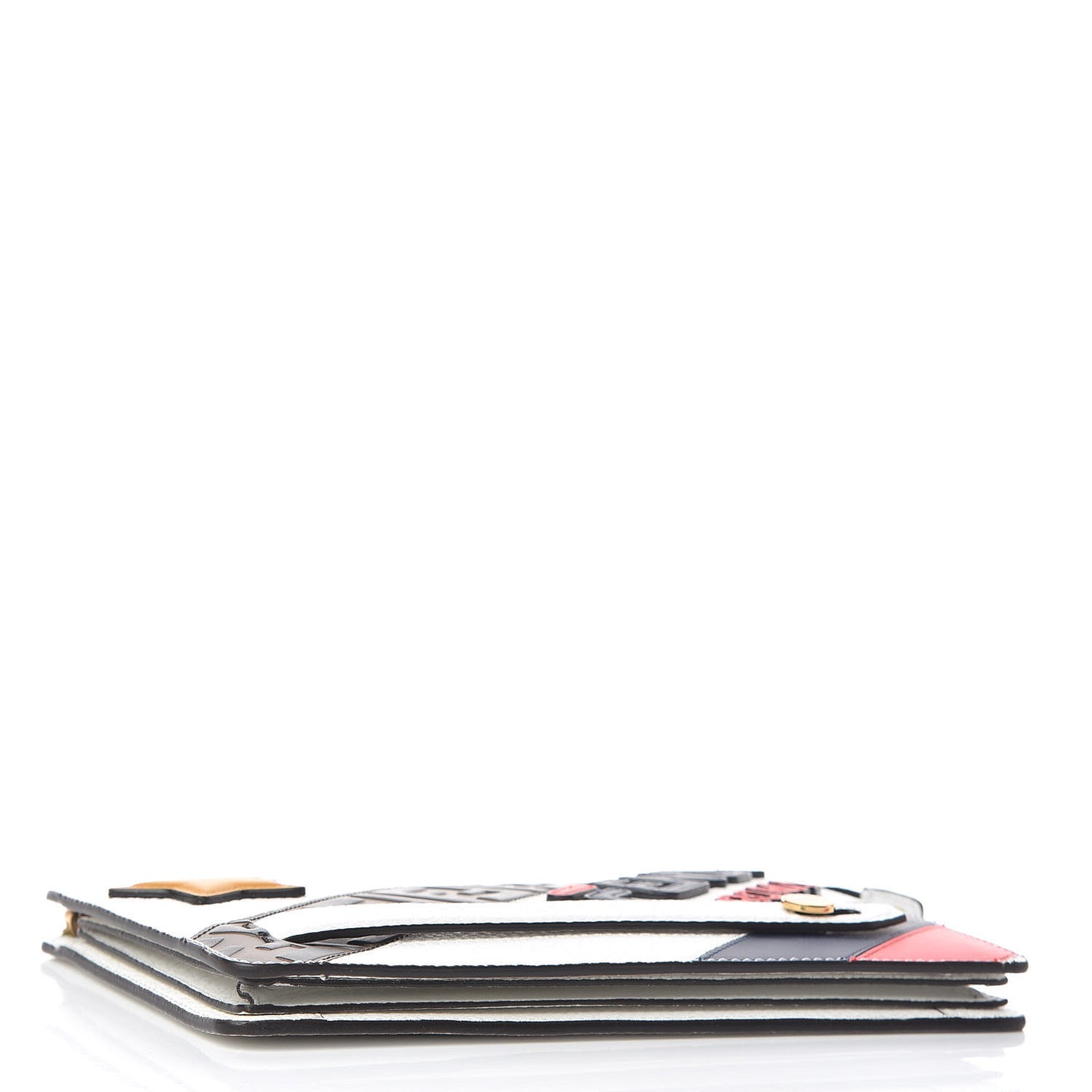 X FILA Cuoio Romano Vitello Century Mania Stars Clutch White Ice Ebano Multicolor