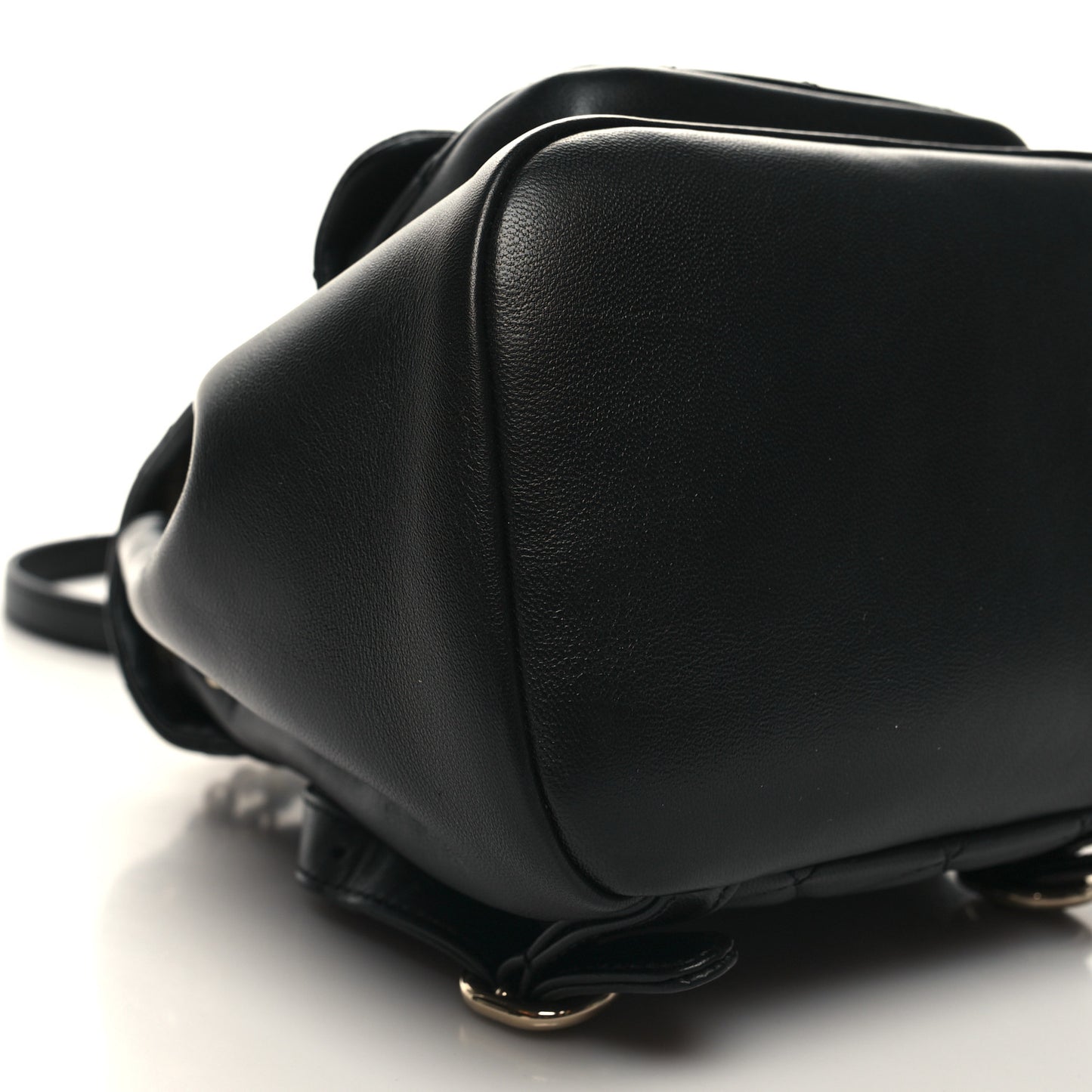 Lambskin Quilted Small Duma Drawstring Backpack Black