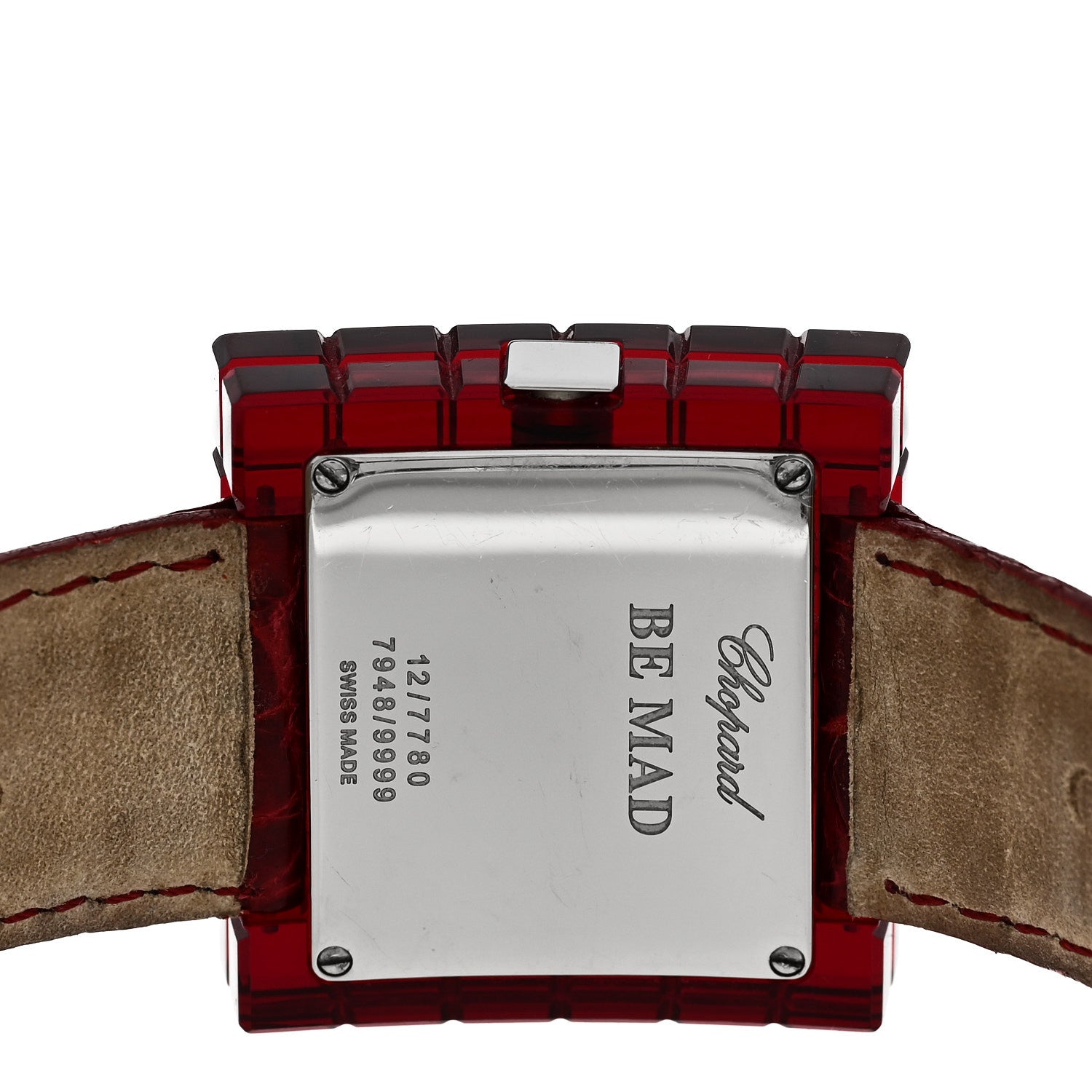 Chopard Stainless Steel Alligator Diamond Red Resin 32mm Be Mad Quartz Watch Red 4 of 4