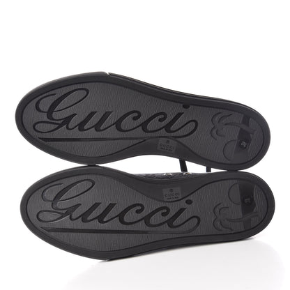 Gucci GG Monogram Calfskin Womens Low Top Sneakers 38 Piombo Black 7 of 8