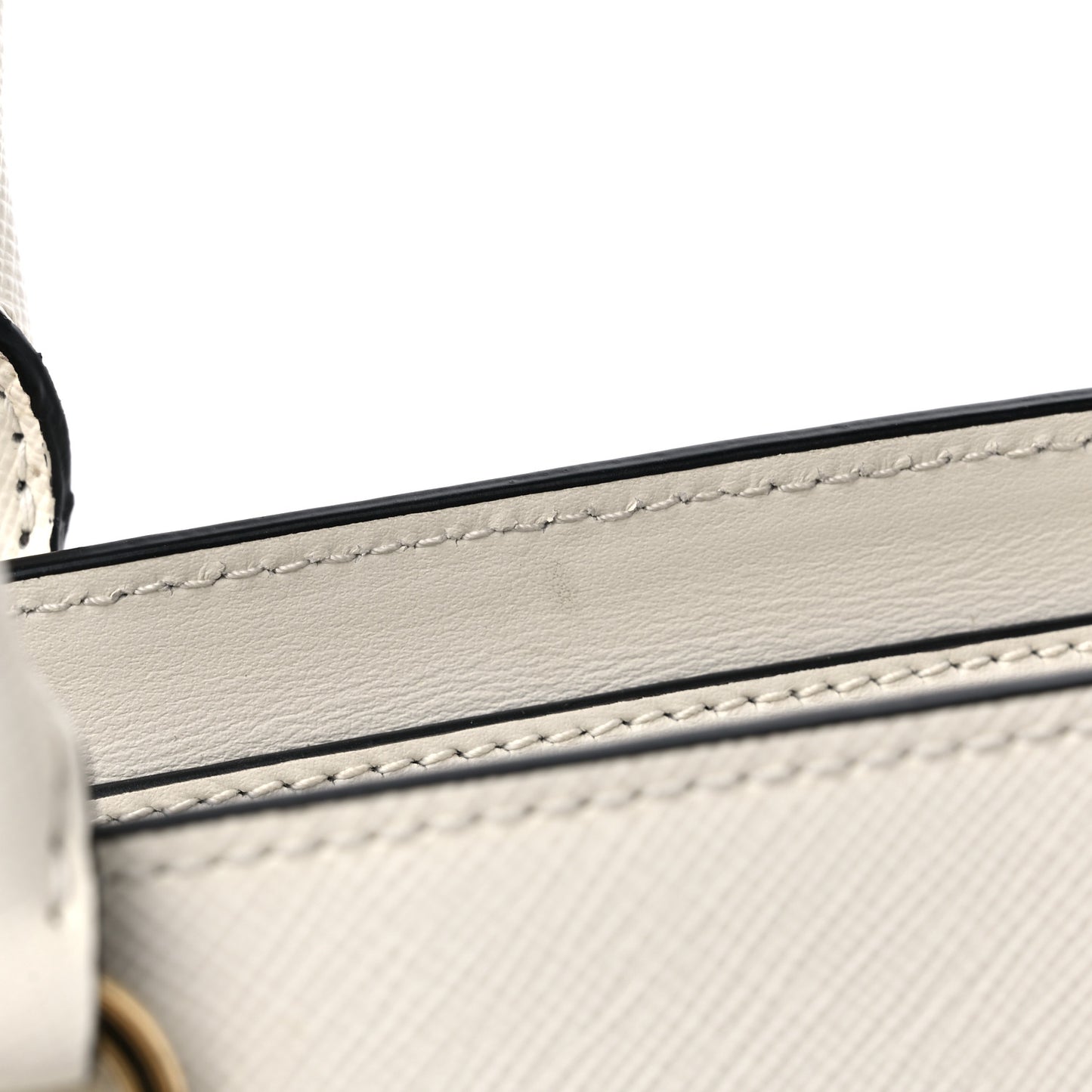 Saffiano Soft Calfskin Mini Zippered Tote White