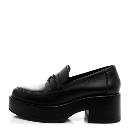 Chanel Calfskin CC Platform Loafers 36 Black 1 of 8