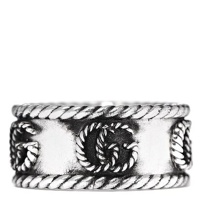 Gucci Sterling Silver Torchon GG Marmont Ring 52 6 3 of 5