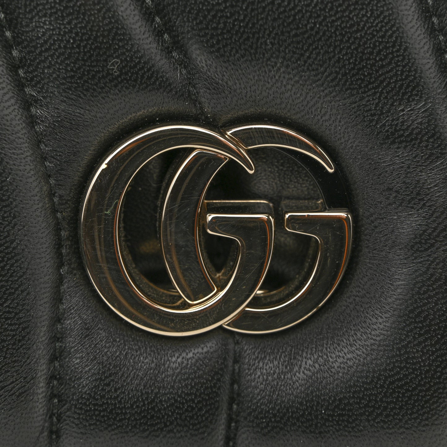 Lambskin Quilted Mini GG Milano Top Handle Shoulder Bag Black
