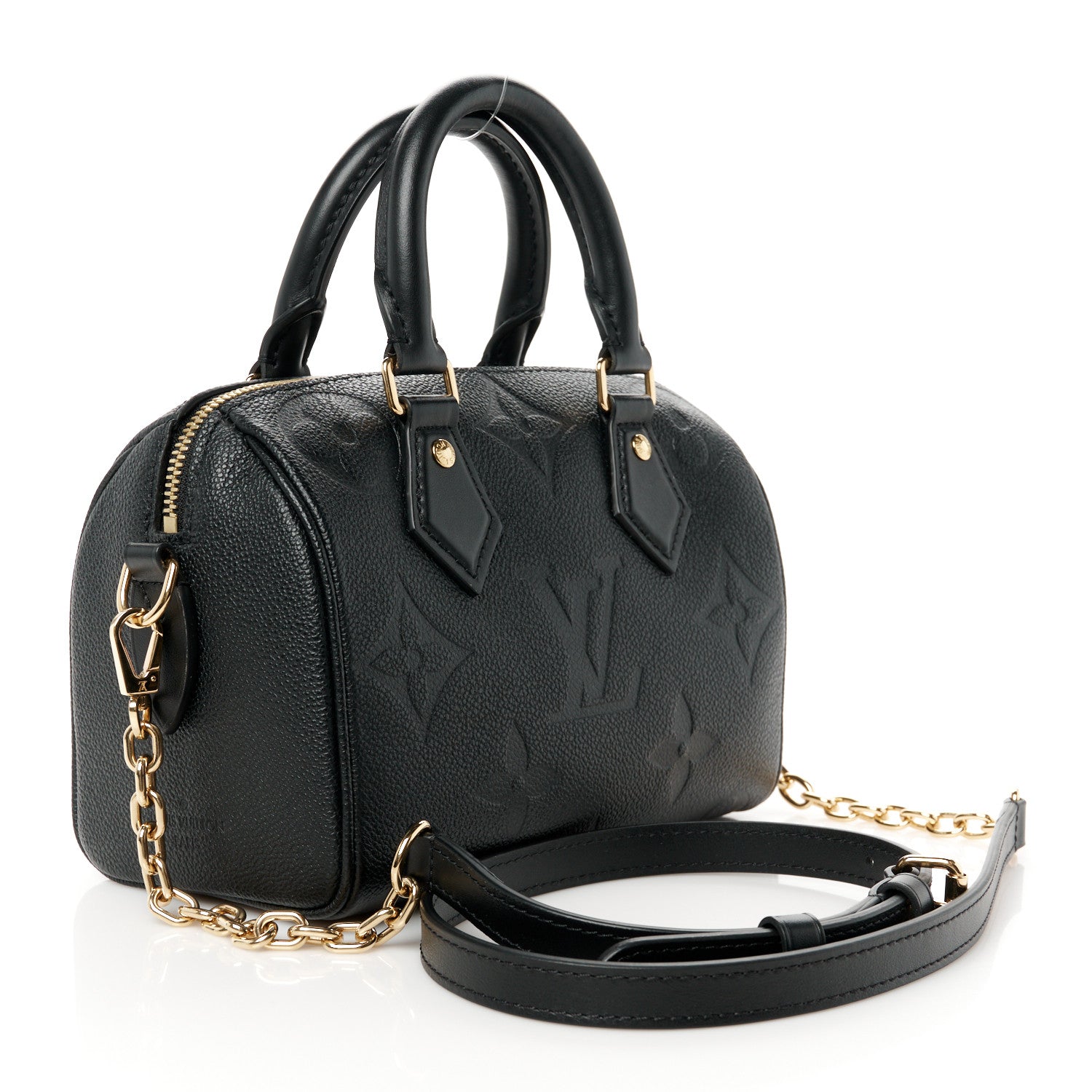 Louis Vuitton Empreinte Monogram Giant Speedy Bandouliere 20 Black 3 of 13