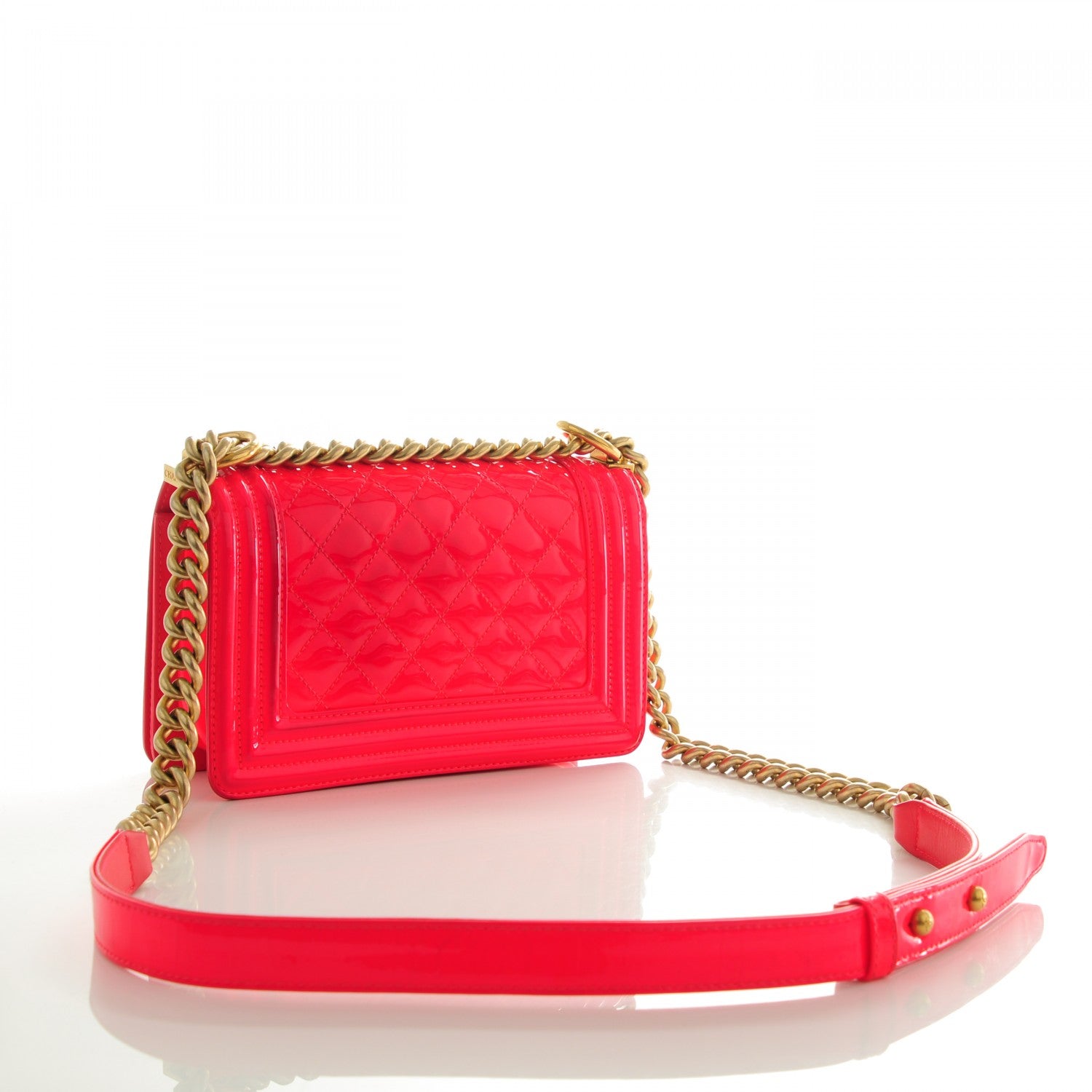 Chanel Patent Calfskin Quilted Small Boy Flap Pink 3 of 9