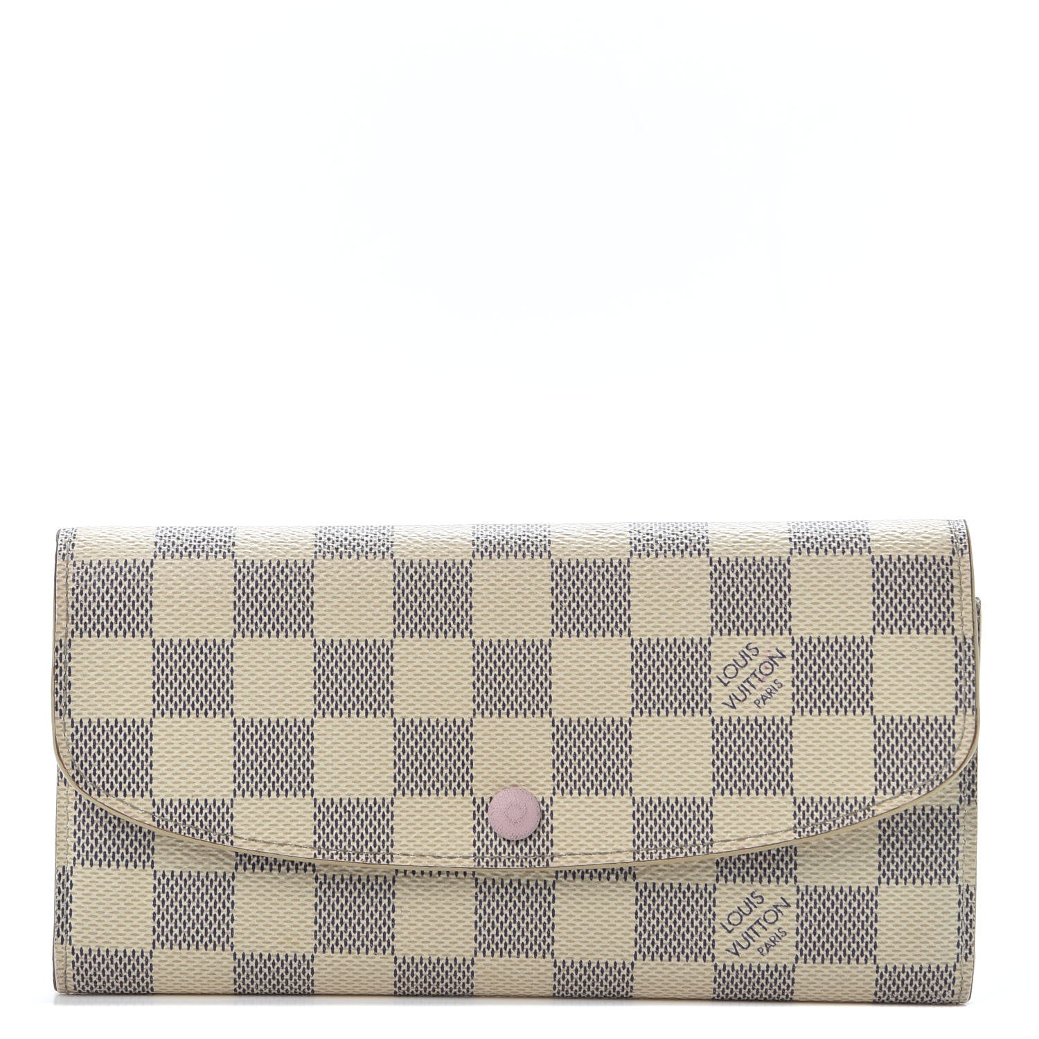 Louis Vuitton Damier Azur Emilie Wallet Rose Ballerine 1 of 11