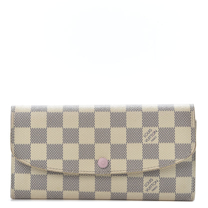 Louis Vuitton Damier Azur Emilie Wallet Rose Ballerine 1 of 11