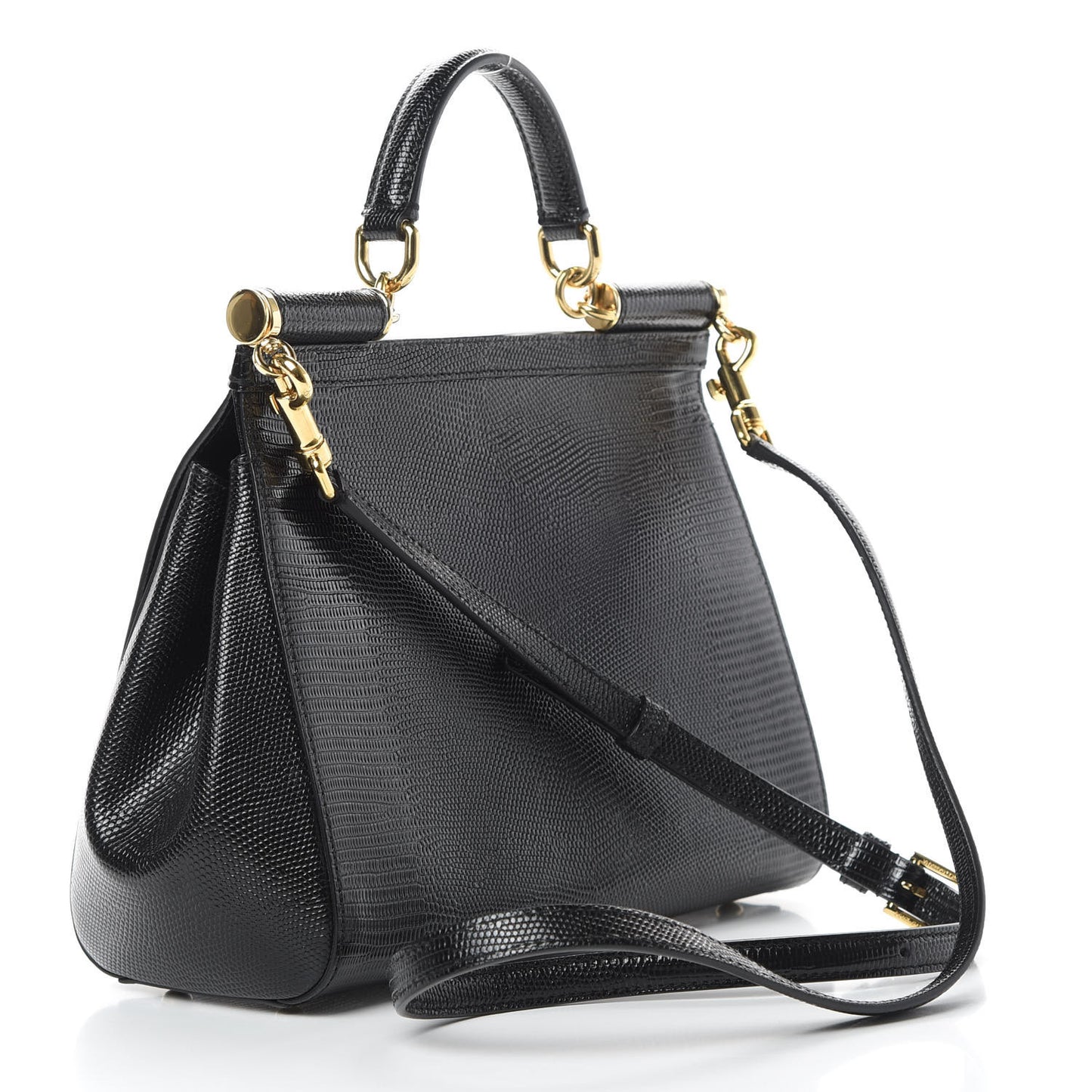 Stampa Iguana Crystal Medium Miss Sicily Satchel Black
