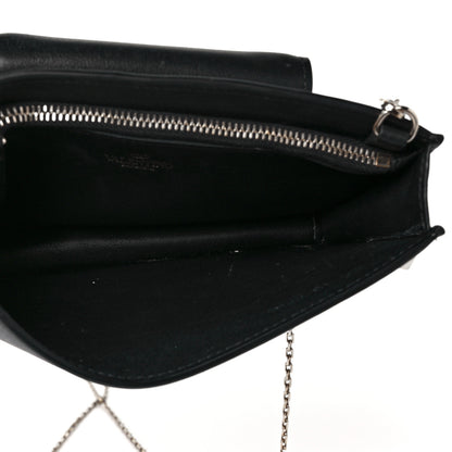 Valentino Garavani Calfskin Rockstud Phone Case With Chain Black 4 of 7