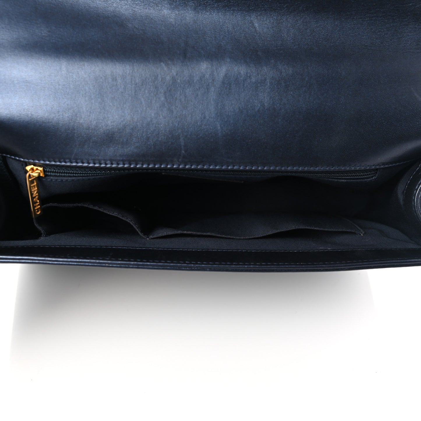 Lambskin Embossed New Medium Boy Cube Flap Navy
