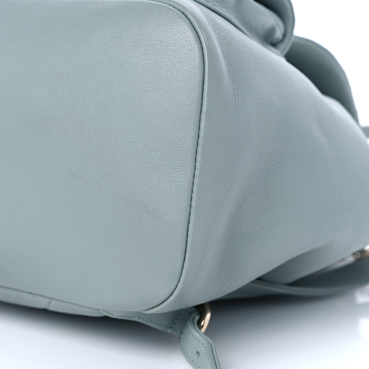 Chanel Lambskin Quilted Large Duma Drawstring Backpack Light Blue 9 of 12