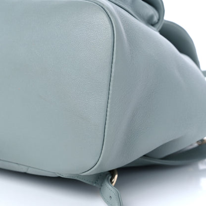 Chanel Lambskin Quilted Large Duma Drawstring Backpack Light Blue 9 of 12
