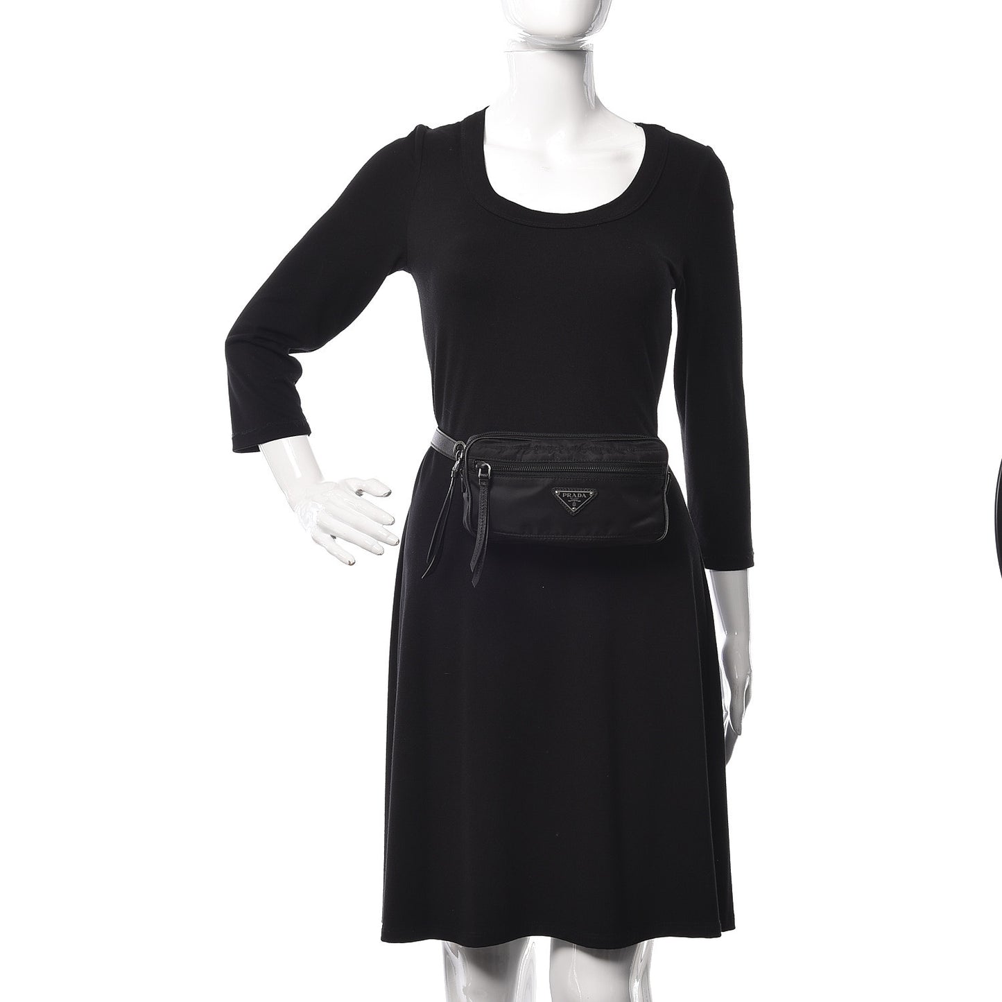 Re-Nylon Saffiano Belt Bag L Black