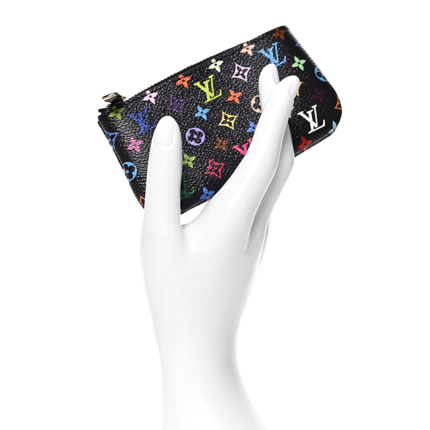 LV X TM Monogram Multicolor Key Pouch Black
