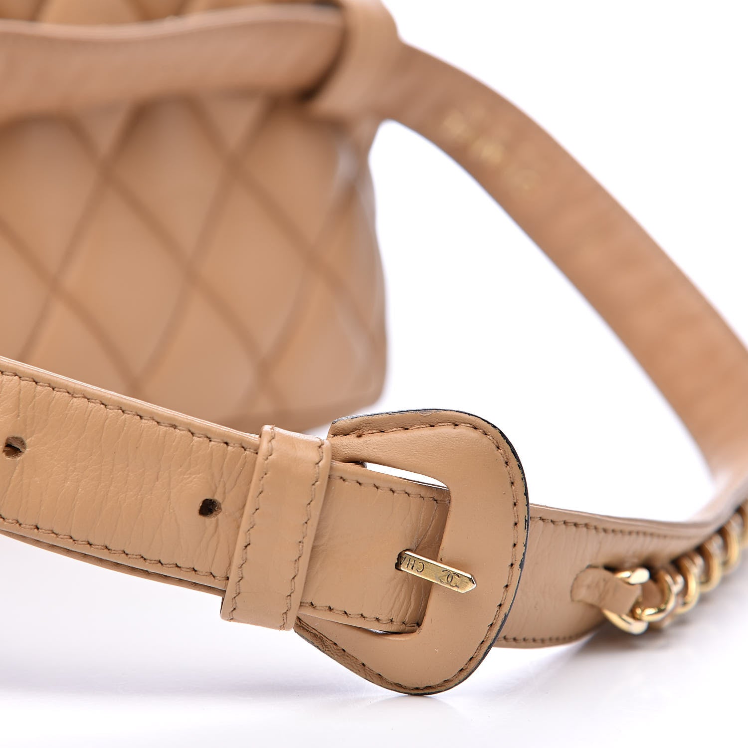 Chanel Lambskin Quilted Flap Waist Belt Bag 70 28 Beige 15 of 16