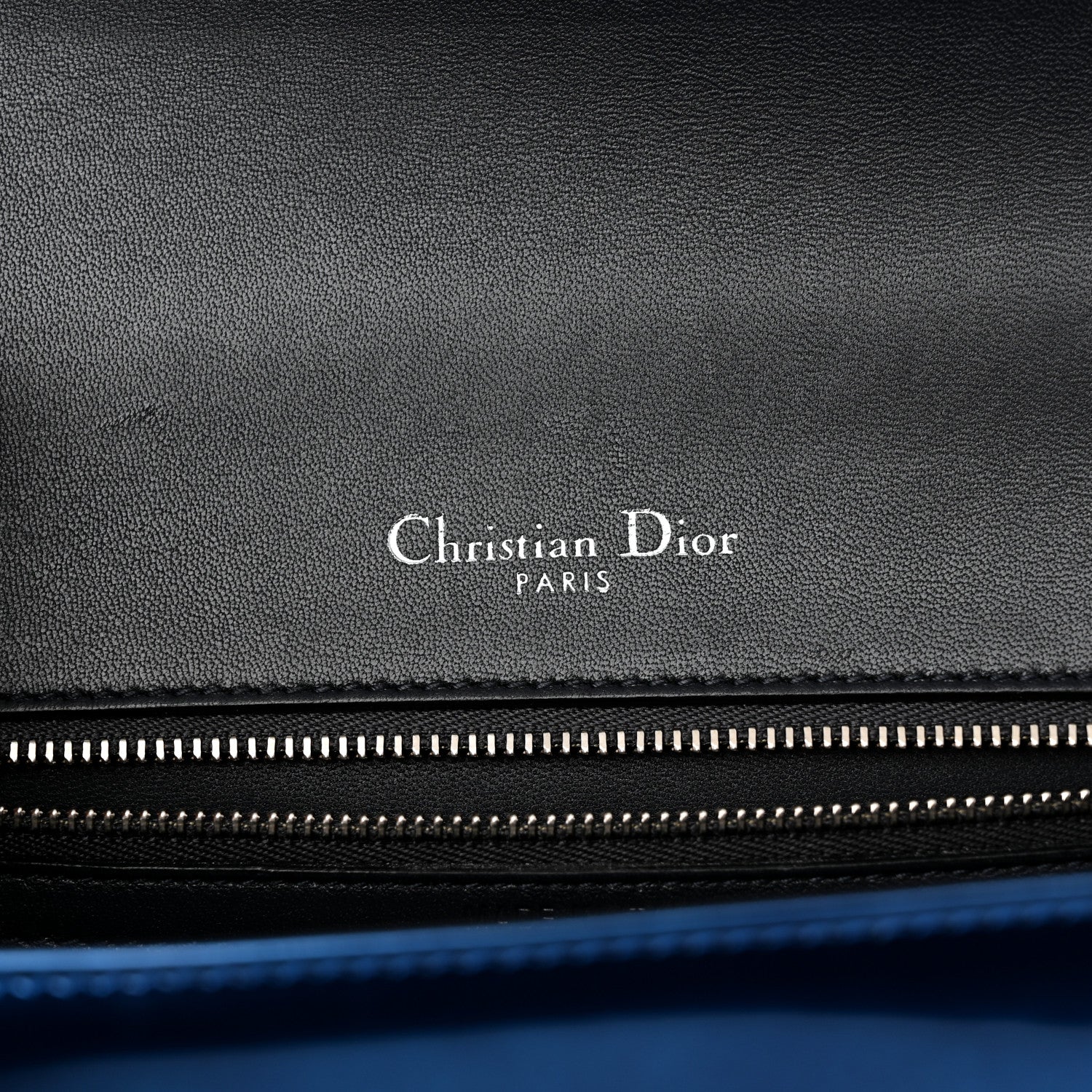 Christian Dior Metallic Patent Micro-Cannage Medium Diorama Flap Bag Blue 6 of 11