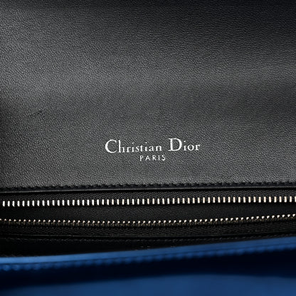 Christian Dior Metallic Patent Micro-Cannage Medium Diorama Flap Bag Blue 6 of 11