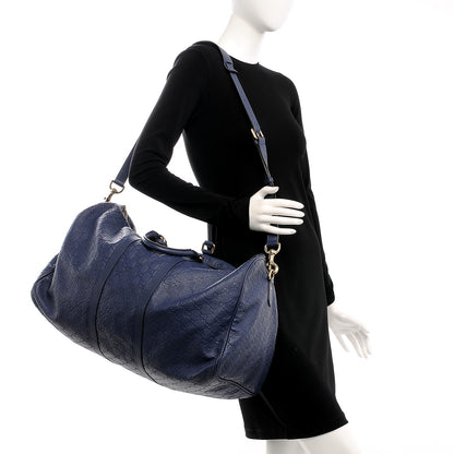 Gucci Guccissima Large Carry On Duffle Blue 3 of 10