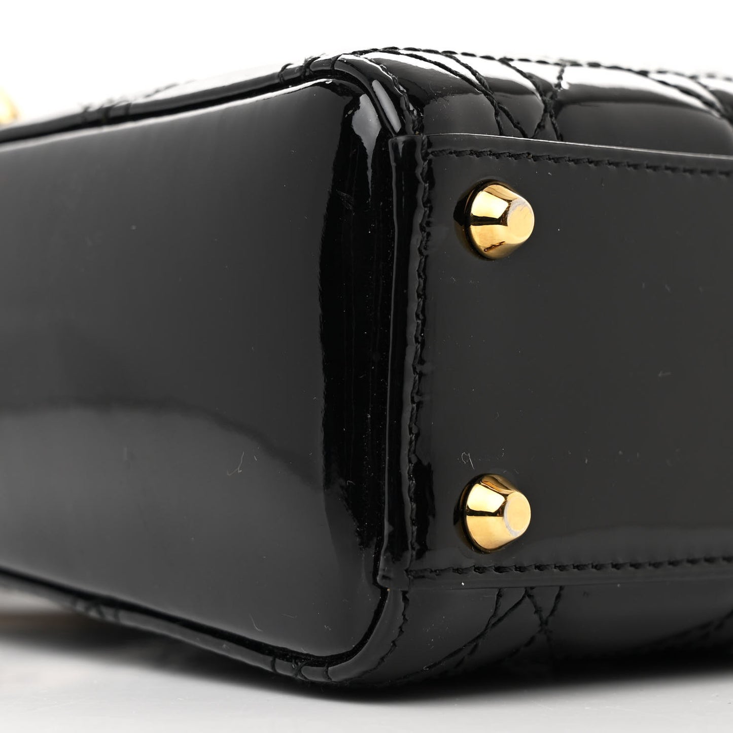 Patent Cannage Mini Lady Dior Black