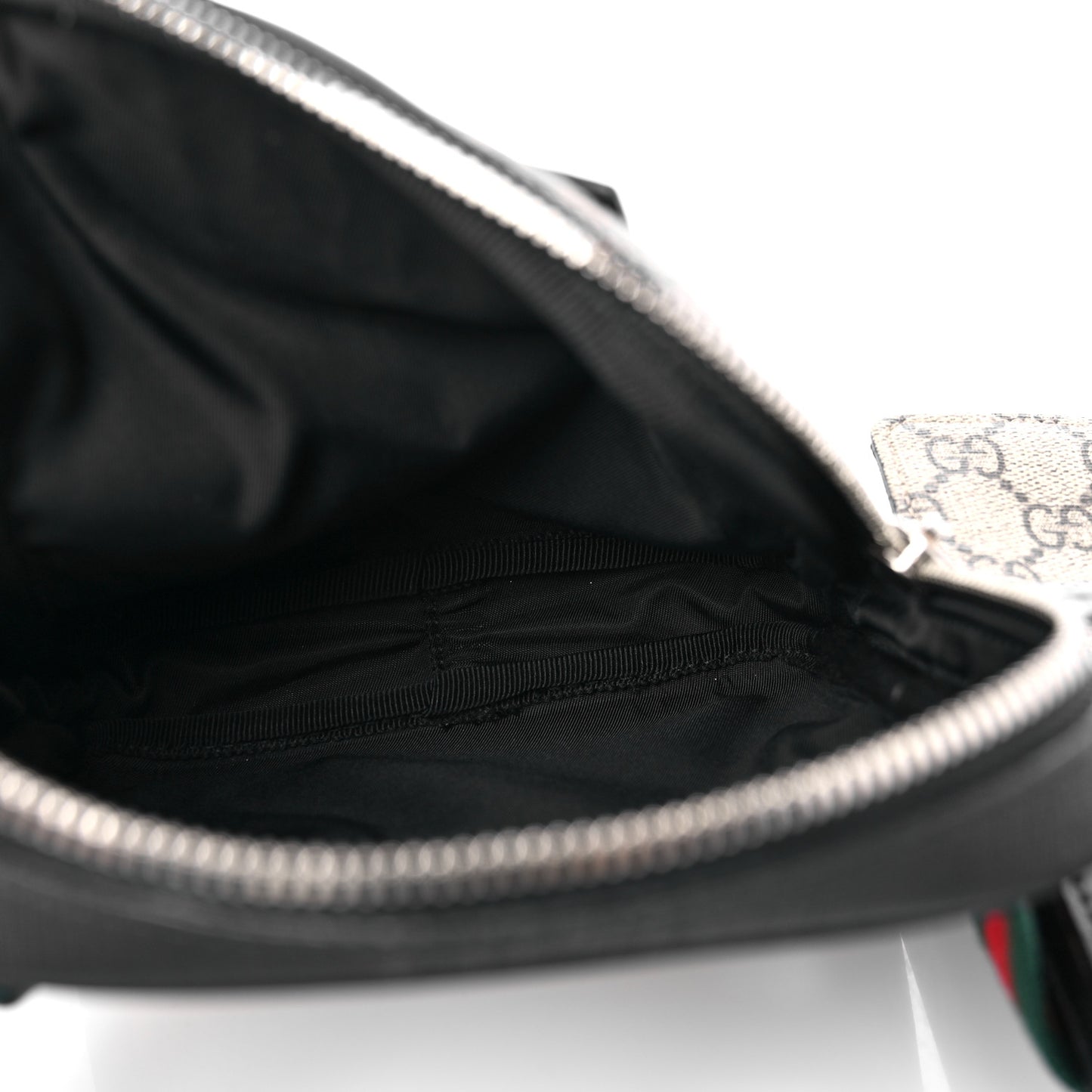 GG Supreme Monogram Web Belt Bag Black
