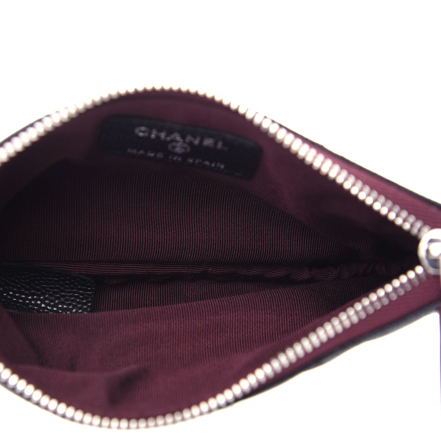 Caviar Quilted Small Cosmetic Case Black