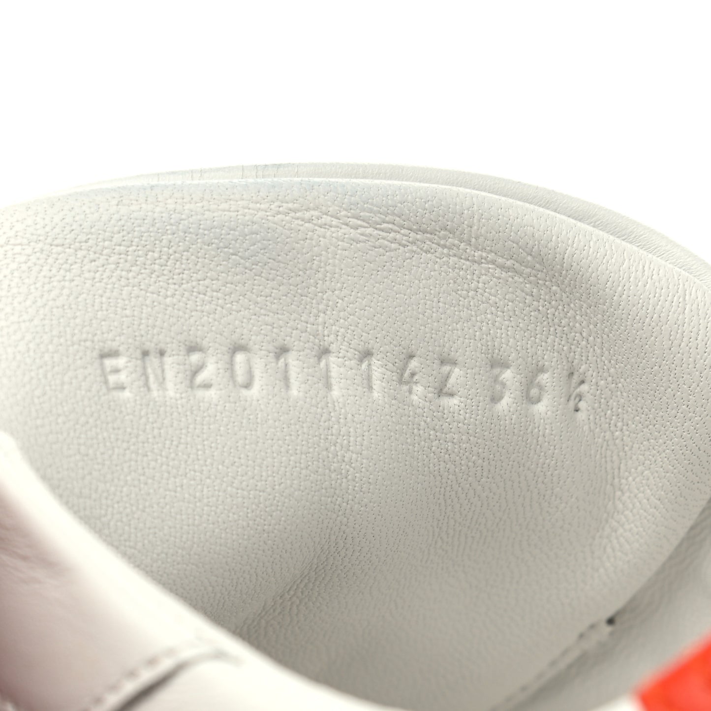 Calfskin Womens Advantage Sneakers 36.5 White Orange