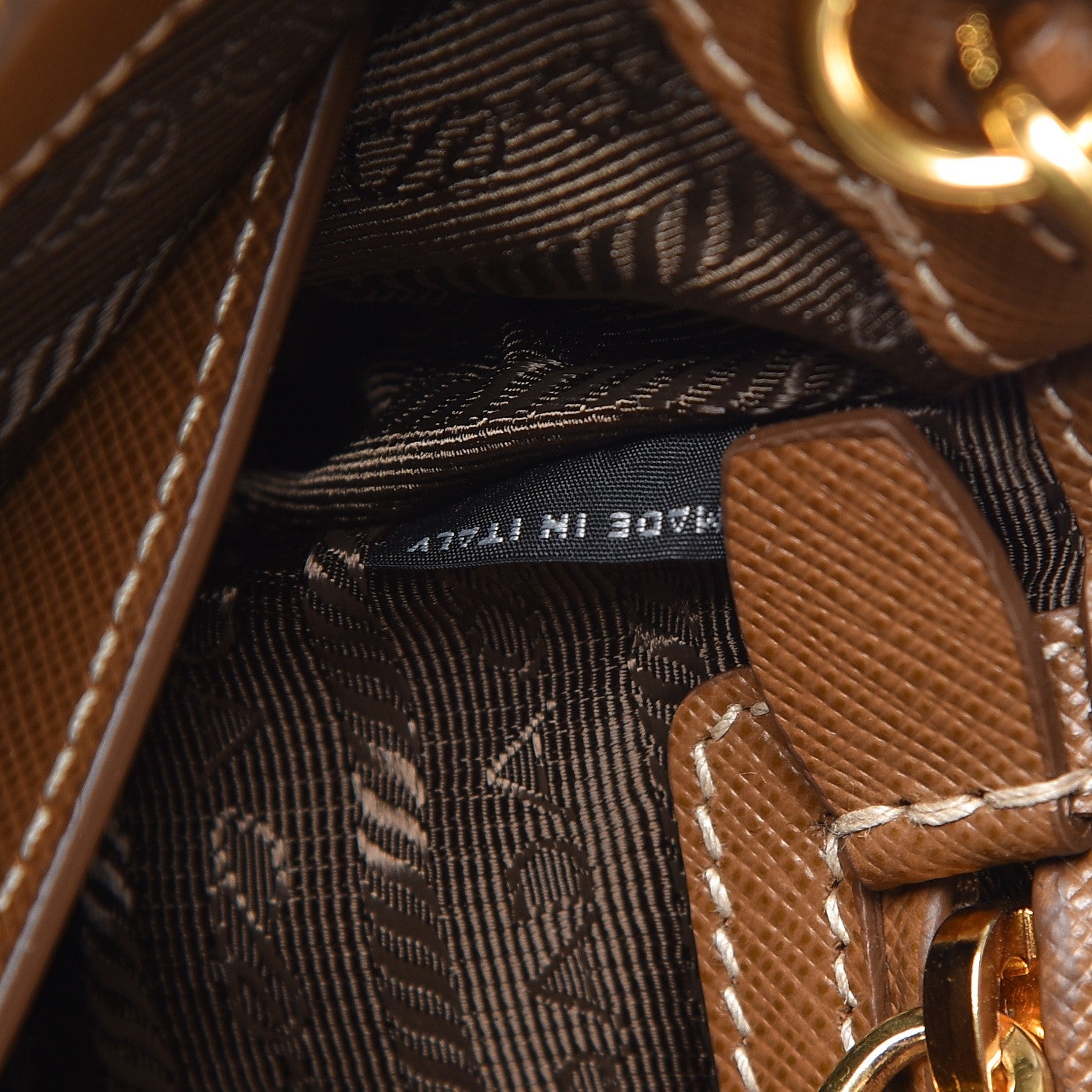 Prada Saffiano Lux Mini Galleria Double Zip Tote Cannella 9 of 9