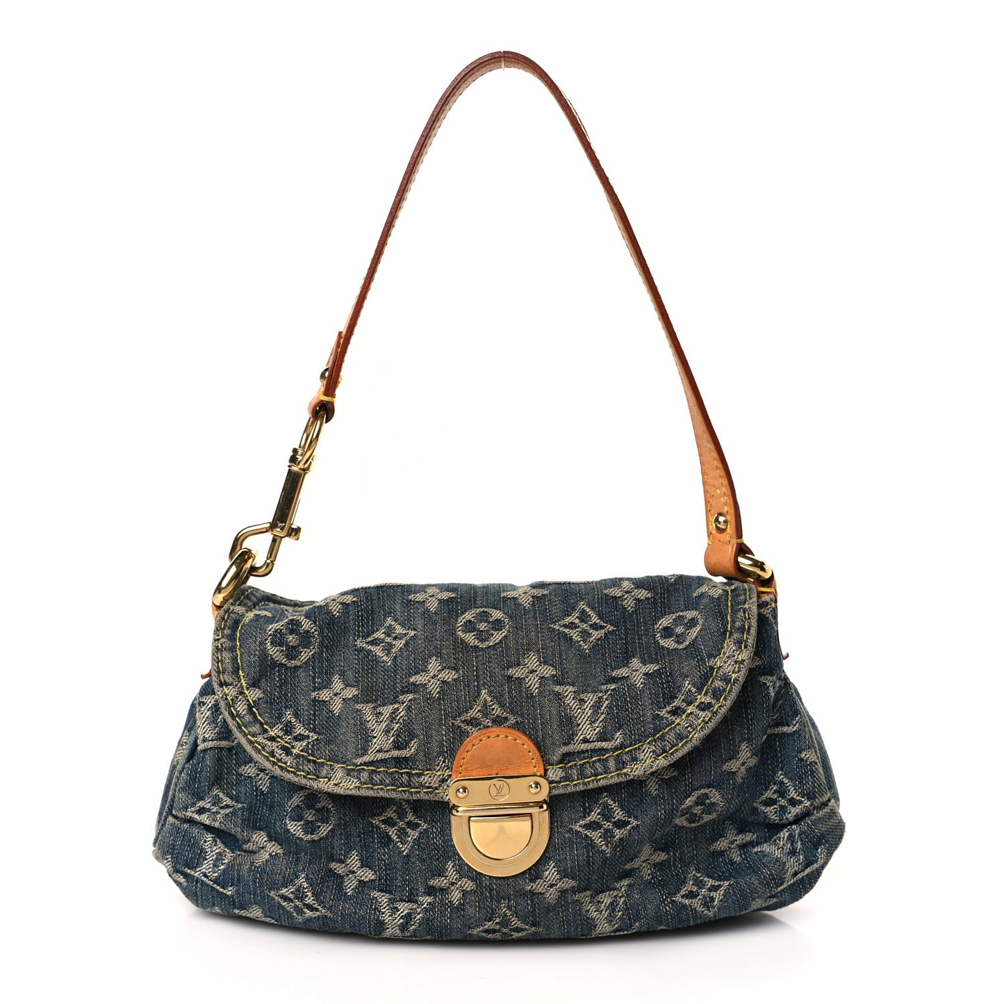 Monogram Denim Mini Pleaty Blue