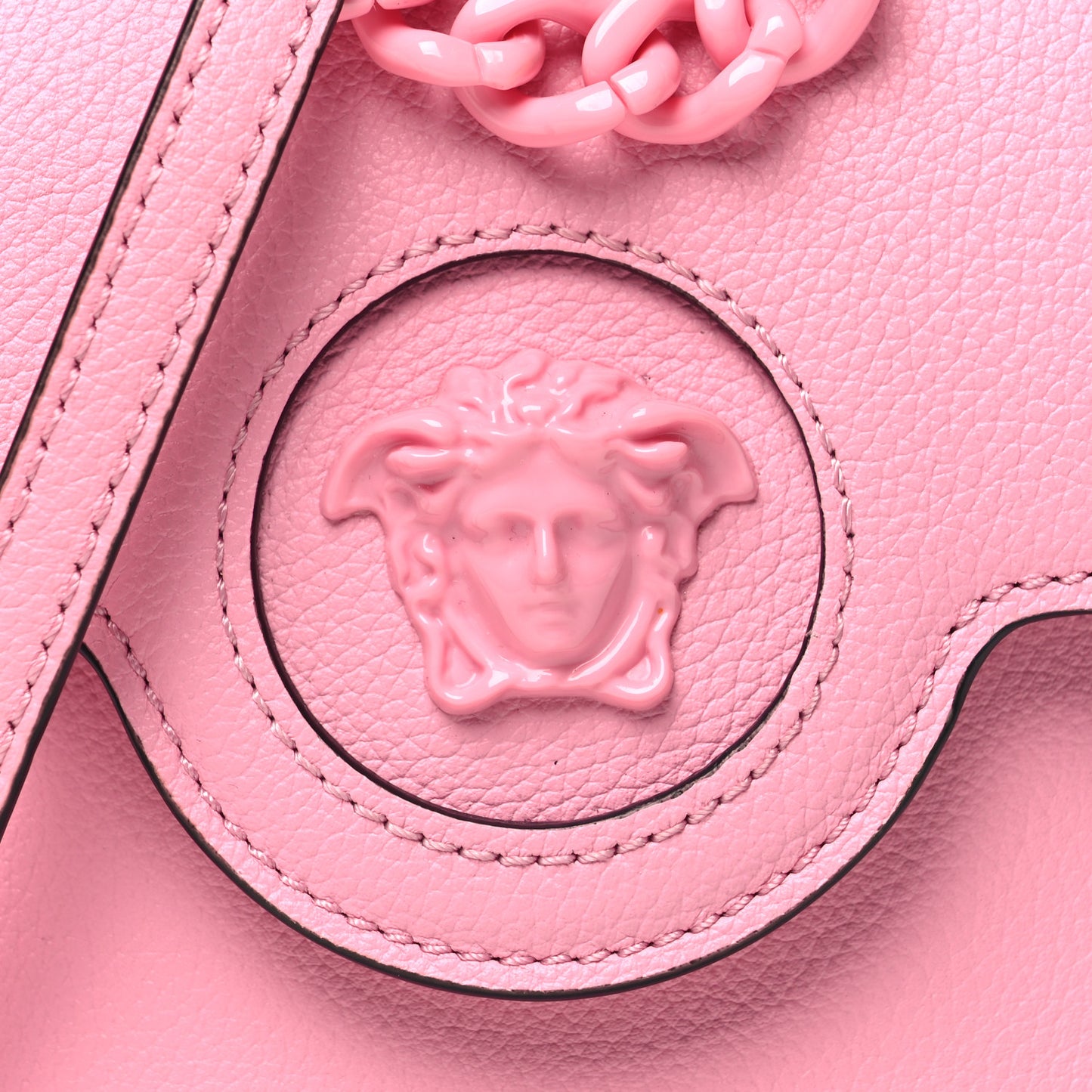 Calfskin La Medusa Chain Crossbody Phone Pouch Pink