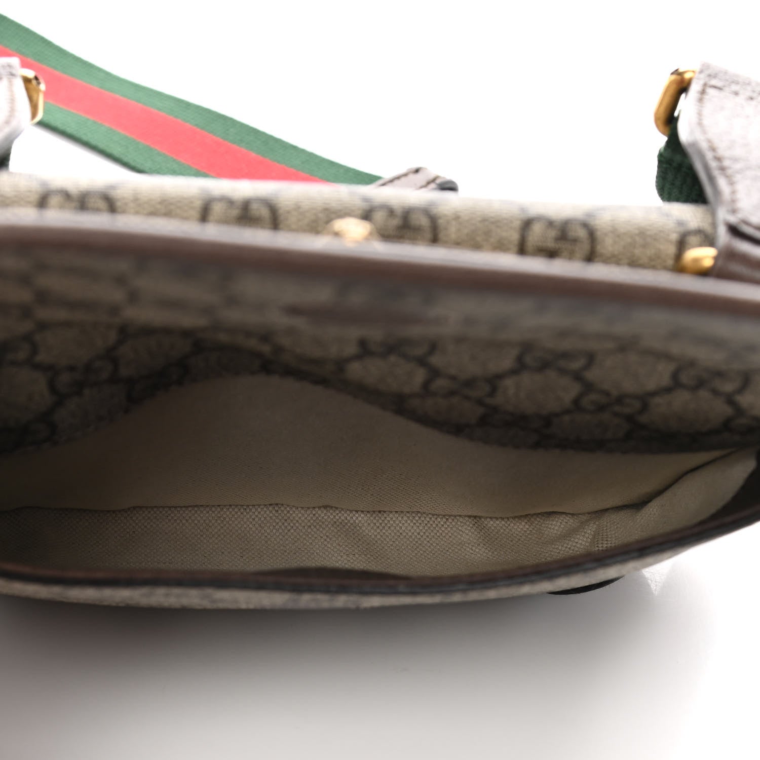 Gucci GG Supreme Monogram Web Small Neo Vintage Double Flap Messenger Bag Beige New Acero 10 of 28