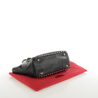 Valentino Garavani Vitello Small Rockstud Tote Black 4 of 6