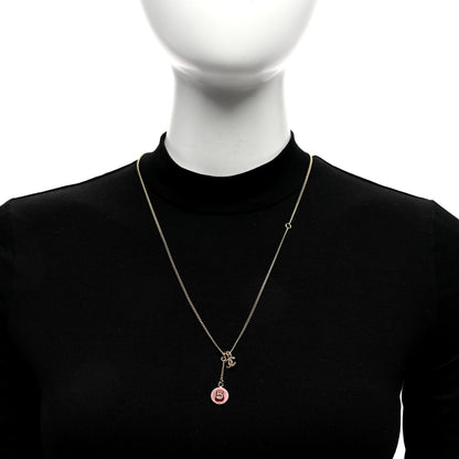 Chanel Metal No 5 CC Necklace Gold Red 3 of 4
