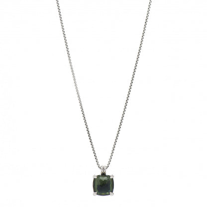 David Yurman Sterling Silver Diamond Green Orchid 14mm Chatelaine Pendant Necklace 1 of 5