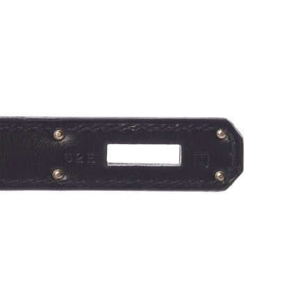 Hermes Toile Box Potamus Birkin 35 Black Rouge H 7 of 19