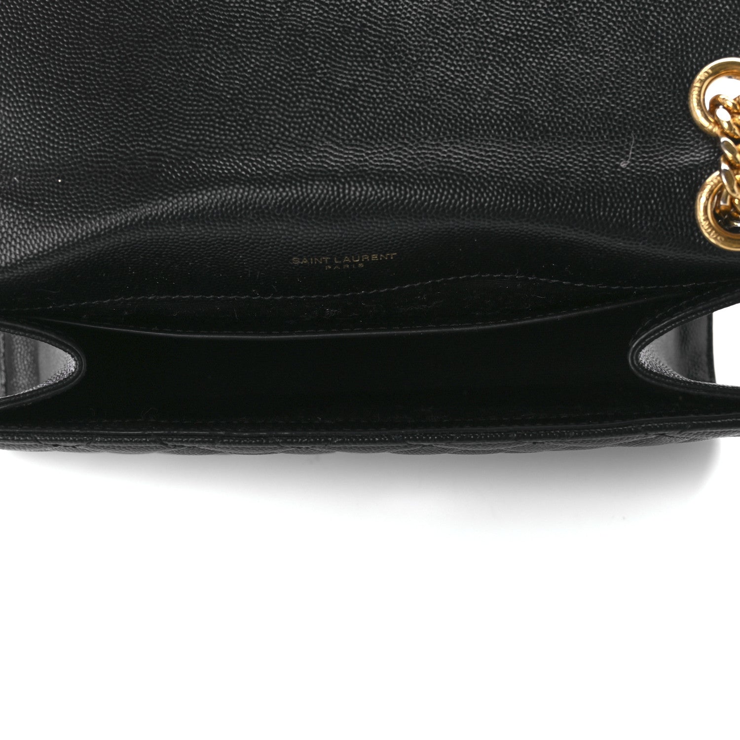 Saint Laurent Grain De Poudre Textured Mixed Matelasse Triquilt Medium Monogram Satchel Black 5 of 11